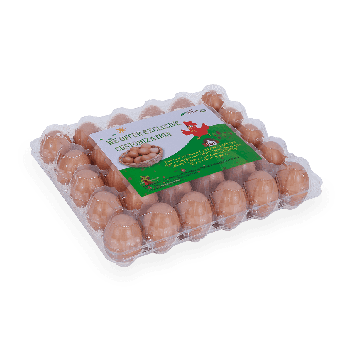 100% recyclebaar 6 12 18 20 24 25 cellen gelabeld plastic eierdozen