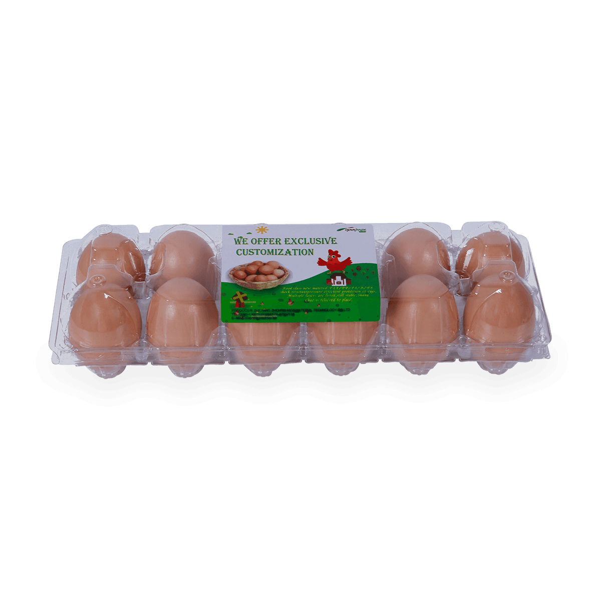 100% recyclebaar 6 12 18 20 24 25 cellen gelabeld plastic eierdozen