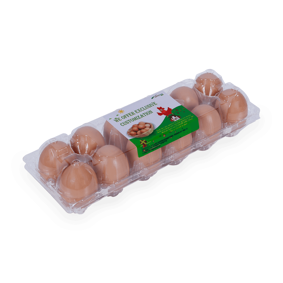 100% recyclebaar 6 12 18 20 24 25 cellen gelabeld plastic eierdozen